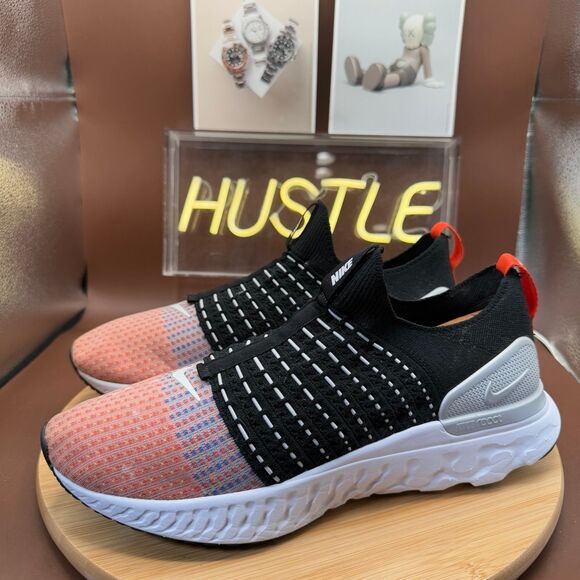 Nike React Phantom Run Flyknit 2 Black Team Orange Men's 10.5 - Picture 2 of 10